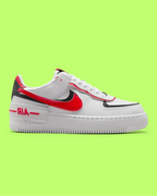NIKE AIR FORCE 1 SHADOW WHITE RED LAYERED STREET STYLE DROP