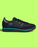 ADIDAS SL 72 RS MERCEDES MEN'S BLACK LEATHER RETRO RUNNING SHOES