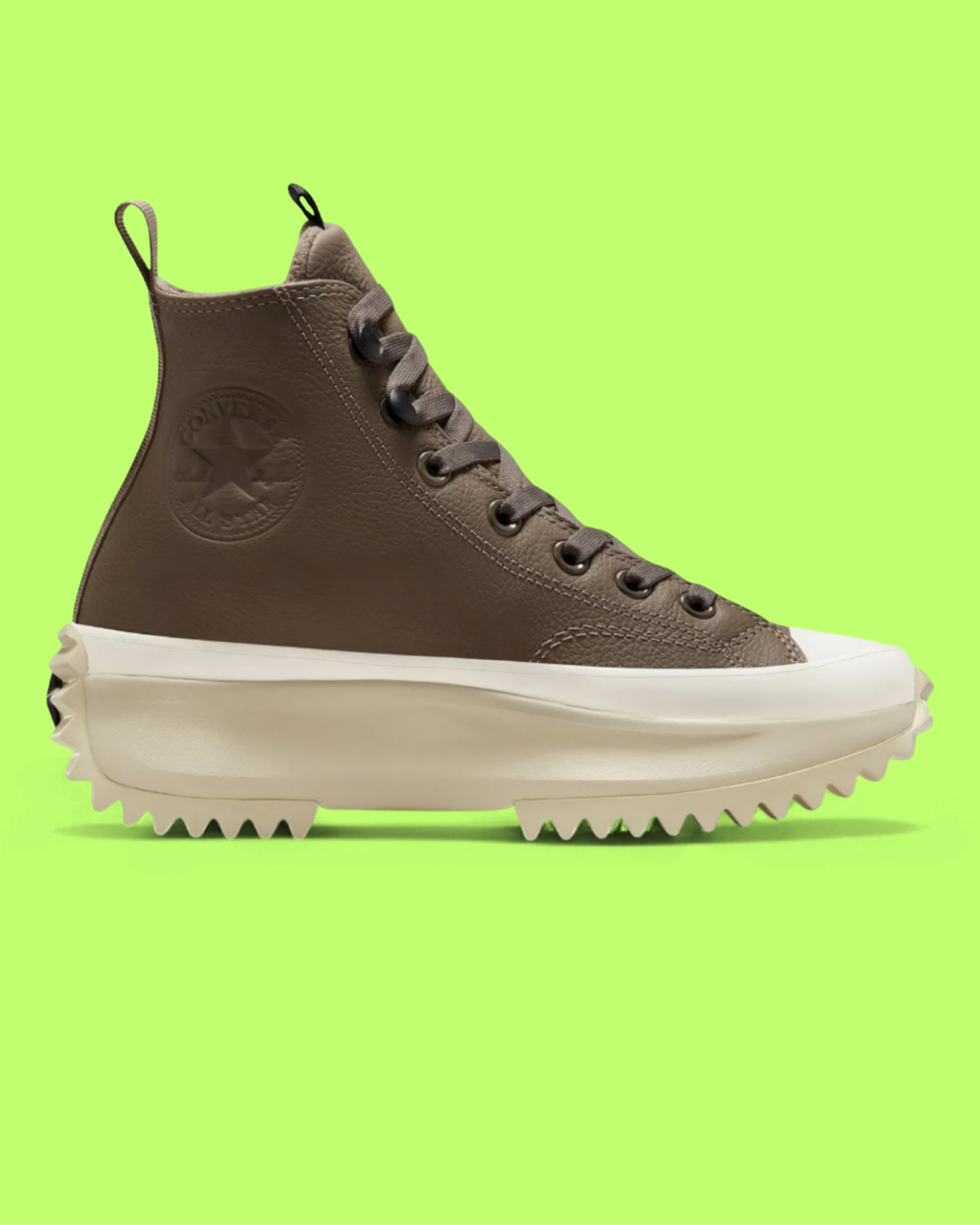 CONVERSE RUN STAR HIKE UNISEX BROWN LEATHER PLATFORM HIKING BOOTS