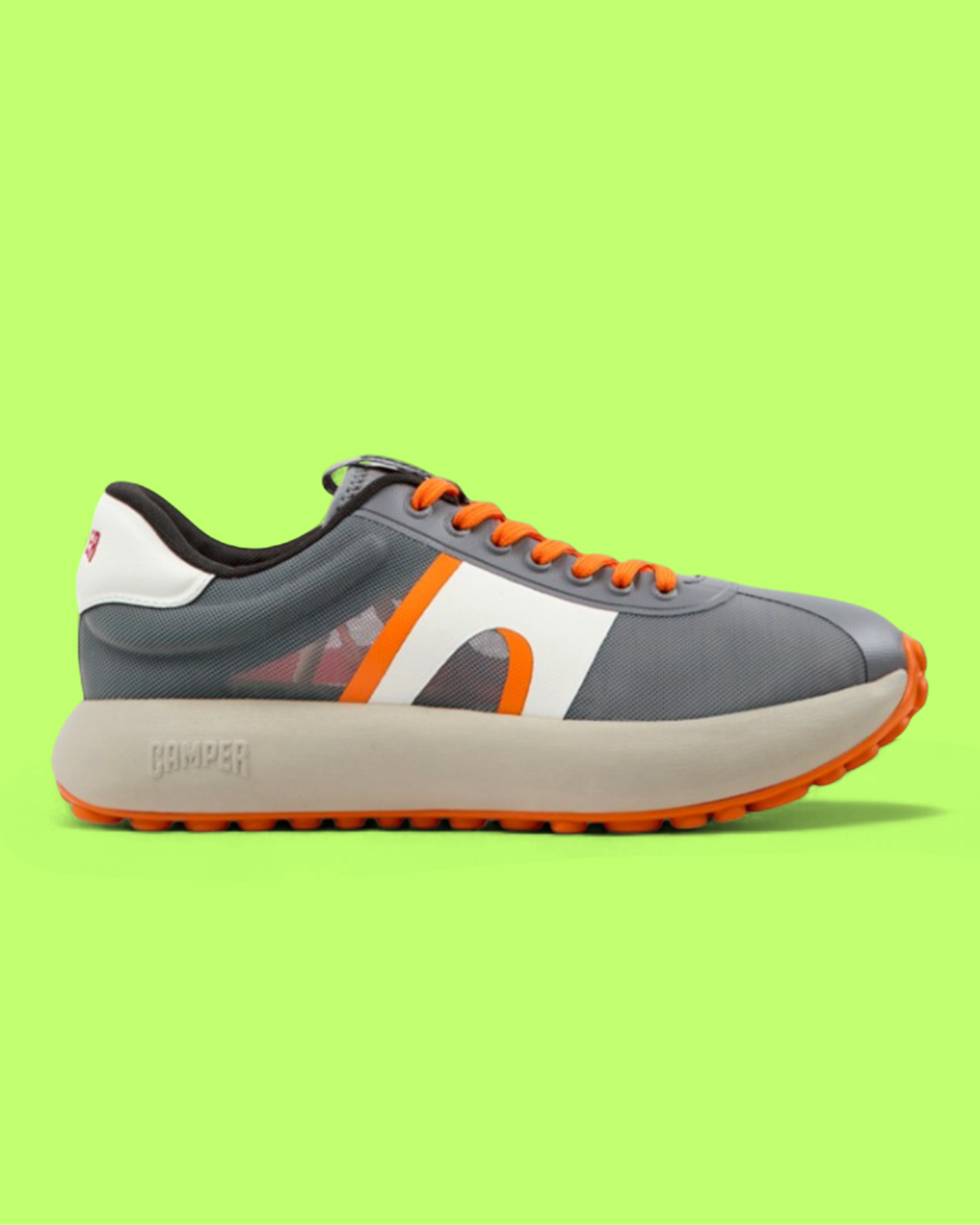 CAMPER GRAY ORANGE LOW TOP SNEAKERS WITH WHITE MIDSOLE