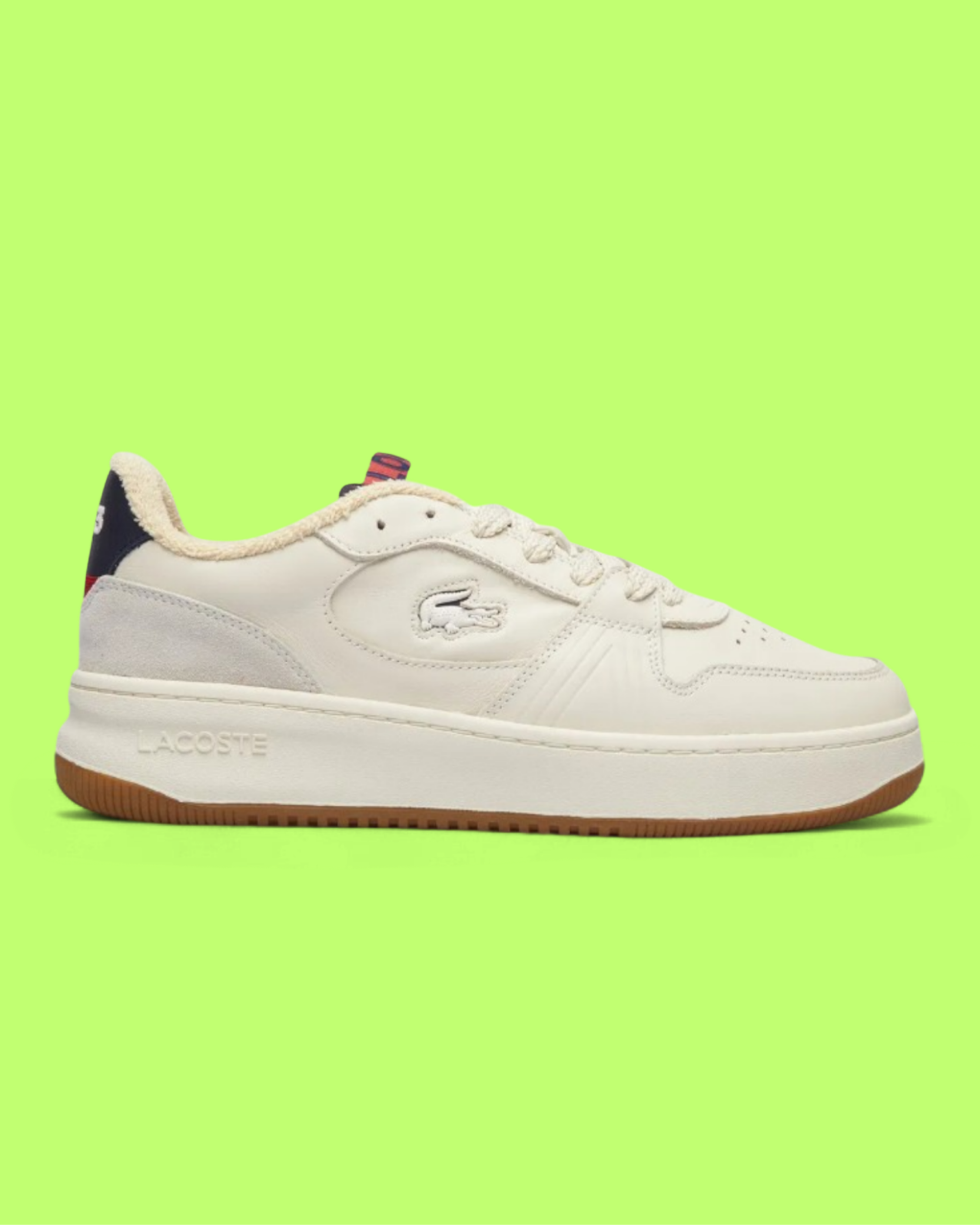 LACOSTE L001 SET MEN'S BEIGE LEATHER AND SUEDE CASUAL SNEAKERS
