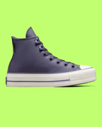 CONVERSE CHUCK TAYLOR ALL STAR LIFT WOMEN'S PURPLE LEATHER BOOTS