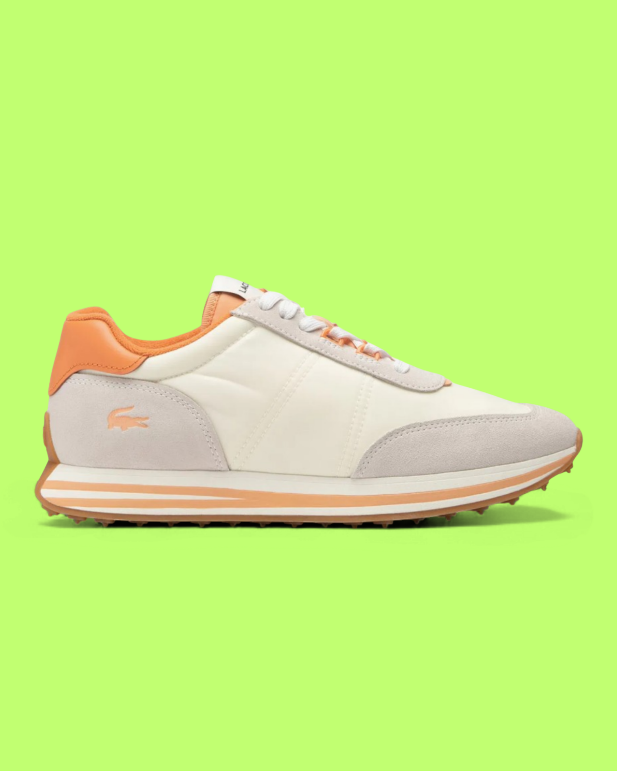 LACOSTE SPORT LINETRACK MEN'S BEIGE MESH AND LEATHER CASUAL SNEAKERS