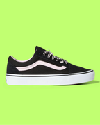 VANS OLD SKOOL BLACK PINK STRIPE CHECKERED LACE STYLE DROPZ
