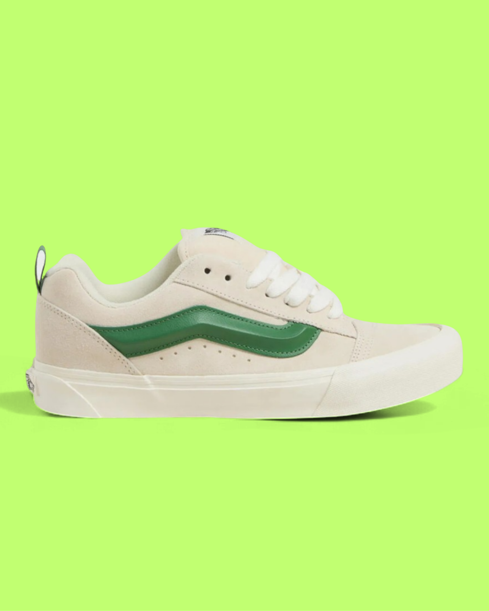 VANS KNU SKOOL MEN'S WHITE LEATHER AND SUEDE LOW-TOP SNEAKERS