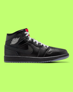 NIKE JORDAN AIR 1 MID SE BLACK MEN'S RETRO BASKETBALL SNEAKERS