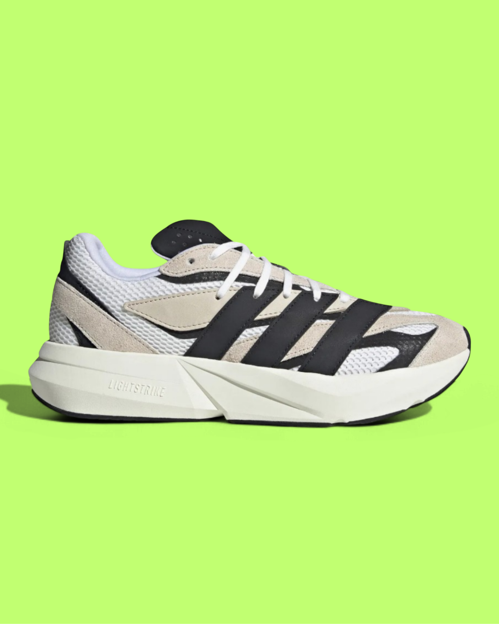 ADIDAS LIGHTBLAZE MEN'S BEIGE MESH AND LEATHER DAILY SPORT SNEAKERS