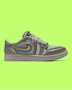 NIKE AIR JORDAN 1 LOW SATIN METALLIC SILVER LUXURY SNEAKERS