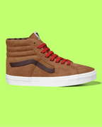 VANS HIGH BROWN SUEDE RED LACES STREET STYLE SHOES CWCD