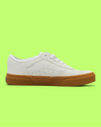 VANS LOWLAND CC WHITE GUM SOLE LEATHER SKATE SNEAKERS CWCD