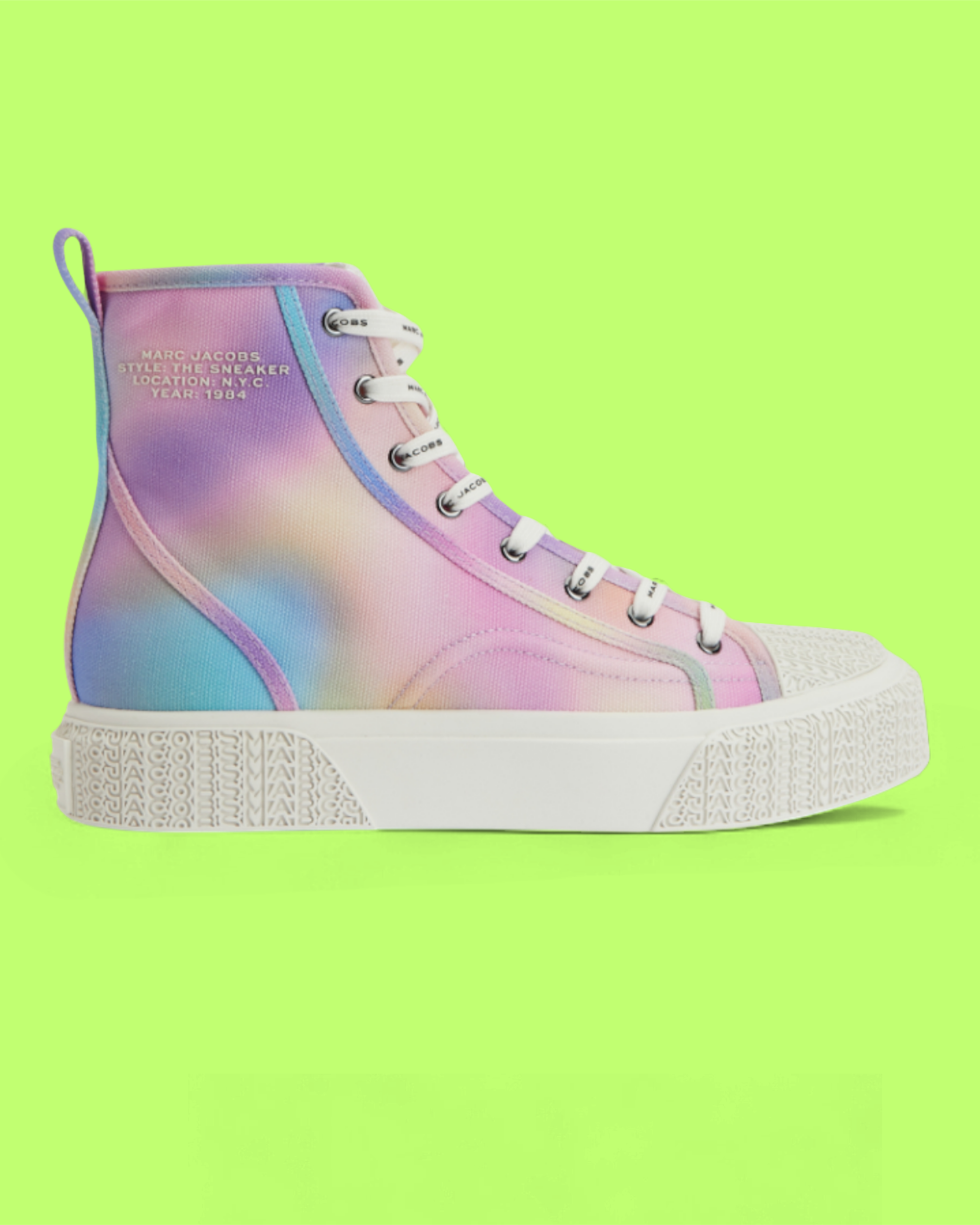 MARC JACOBS HIGH TOP RAINBOW PASTEL CANVAS SNEAKER CWCD
