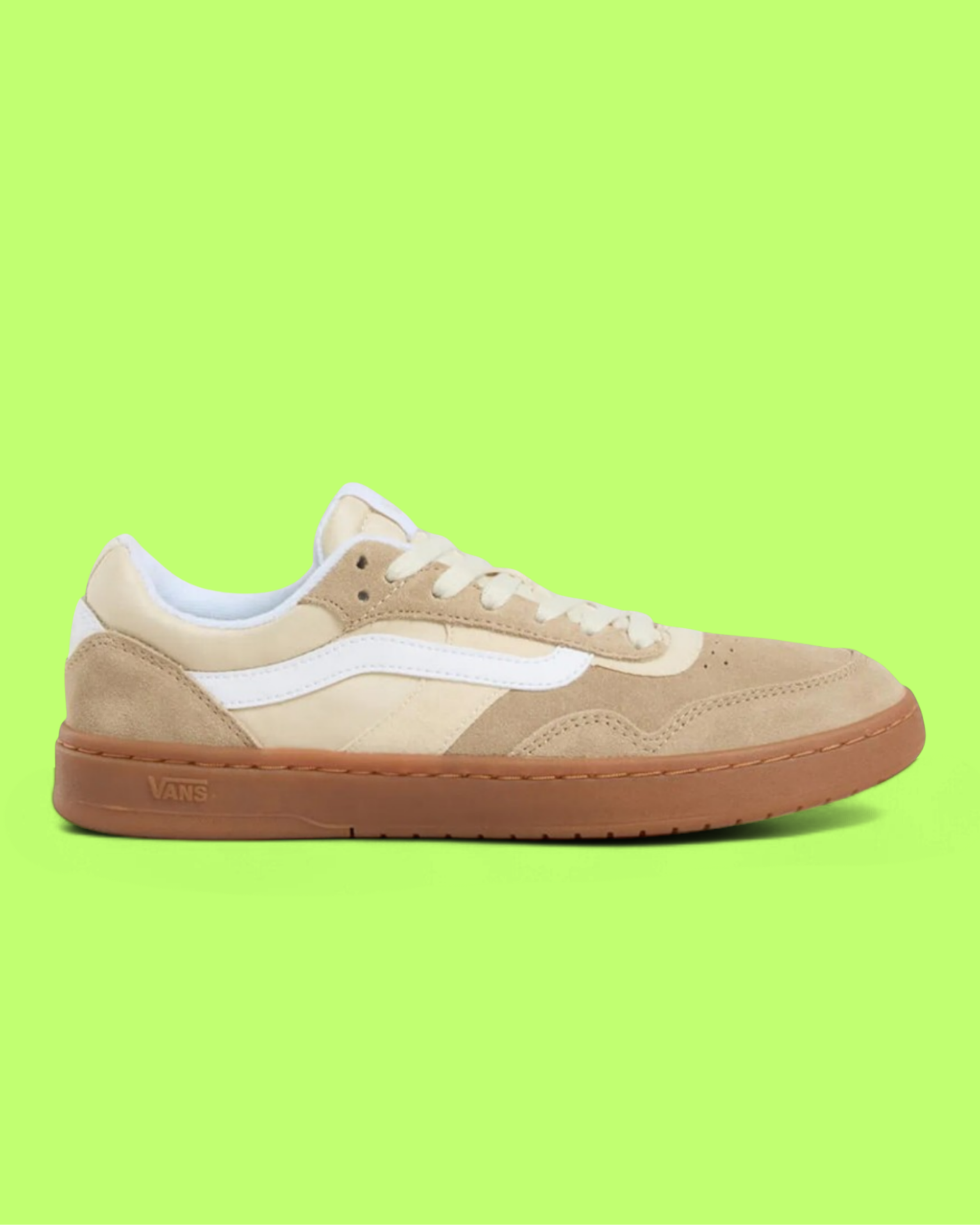 VANS CRUZE 3.0 MEN'S KHAKI SUEDE AND MESH LOW-TOP CASUAL SNEAKERS