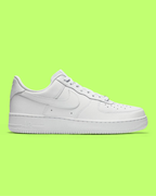 NIKE AIR FORCE 1 '07 MEN'S WHITE LEATHER CLASSIC SNEAKERS