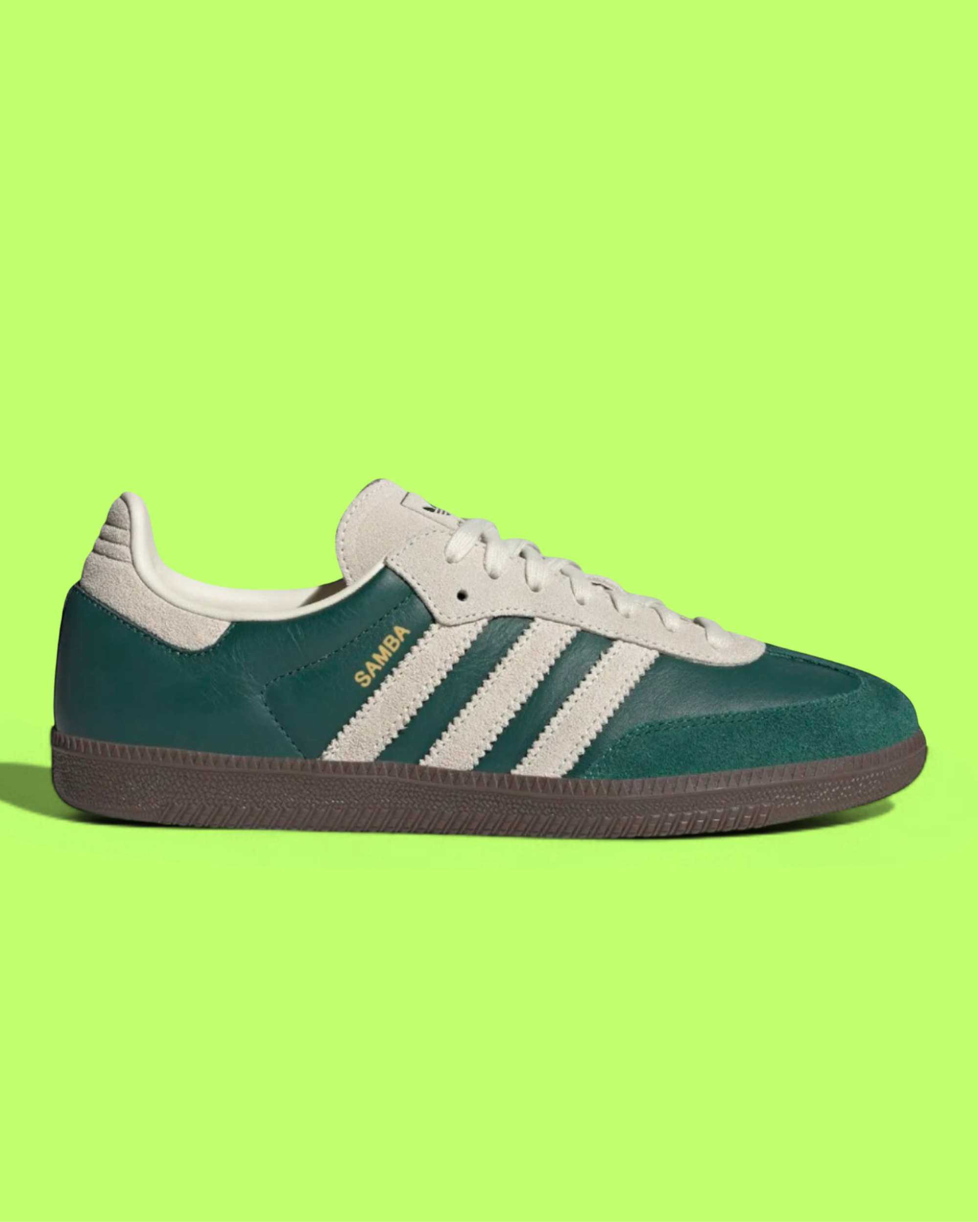 ADIDAS SAMBA OG MEN'S GREEN SUEDE RETRO CASUAL SNEAKERS