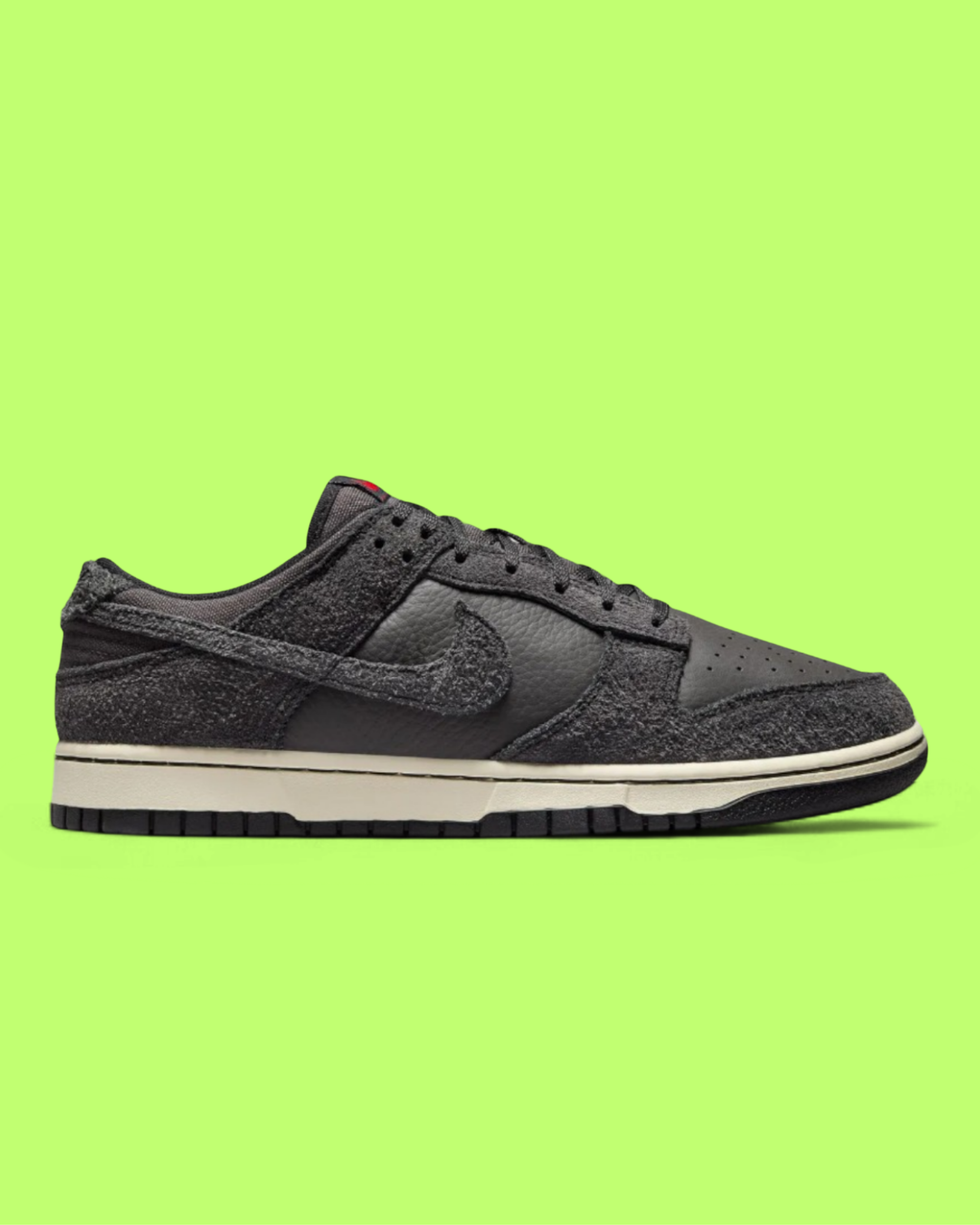 NIKE DUNK LOW RETRO PREMIUM MEN'S BLACK LEATHER CASUAL SNEAKERS