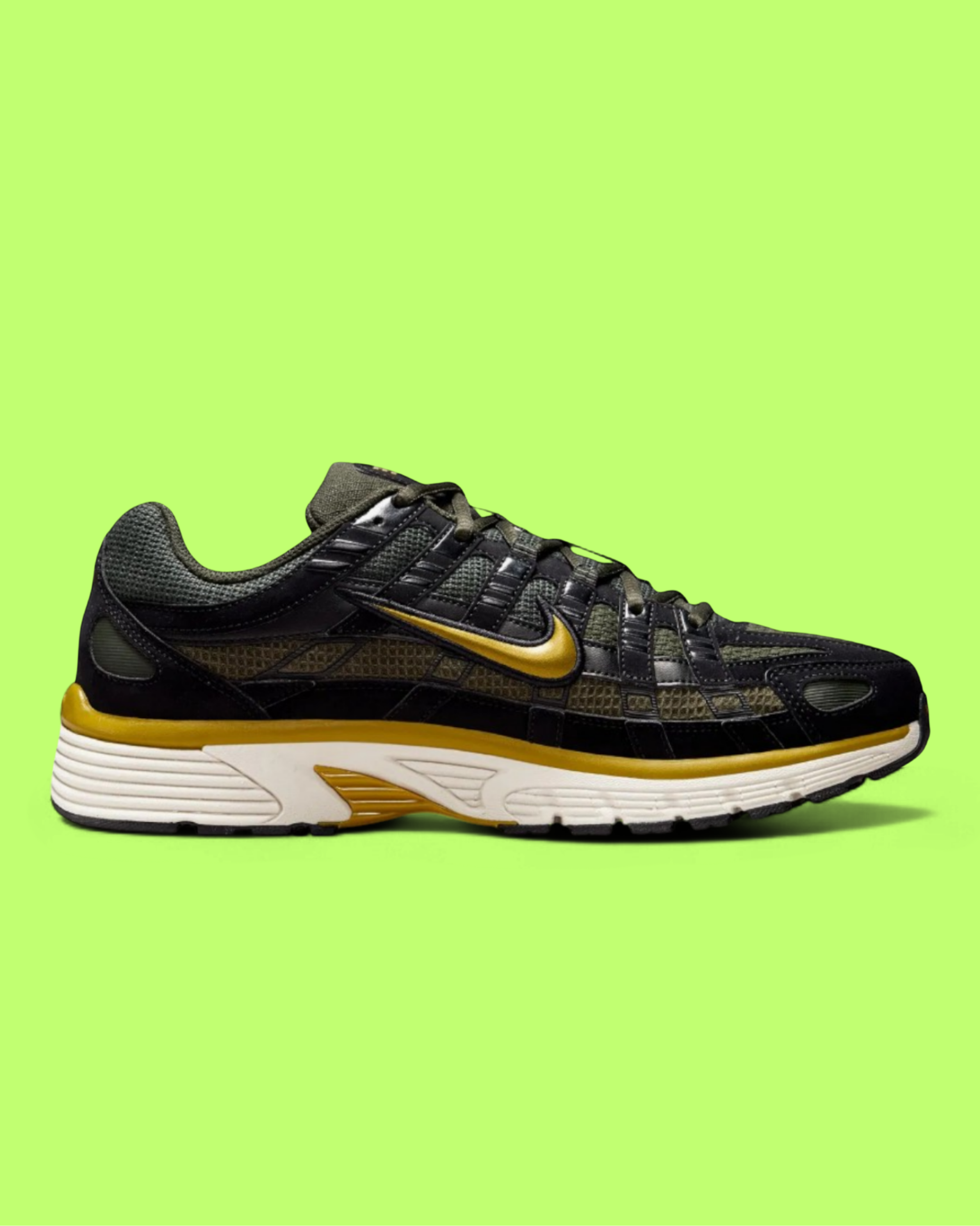 NIKE P-6000 SE BLACK GOLD MEN'S RETRO RUNNING SNEAKERS