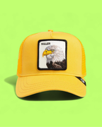 KILLER EAGLE YELLOW TRUCKER HAT WITH EMBROIDERED PATCH