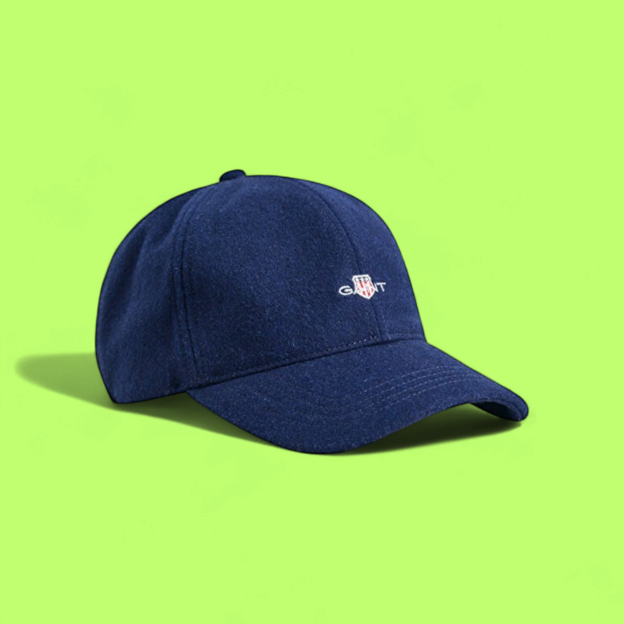GANT NAVY BLUE WOOL BLEND CLASSIC BASEBALL CAP WITH LOGO