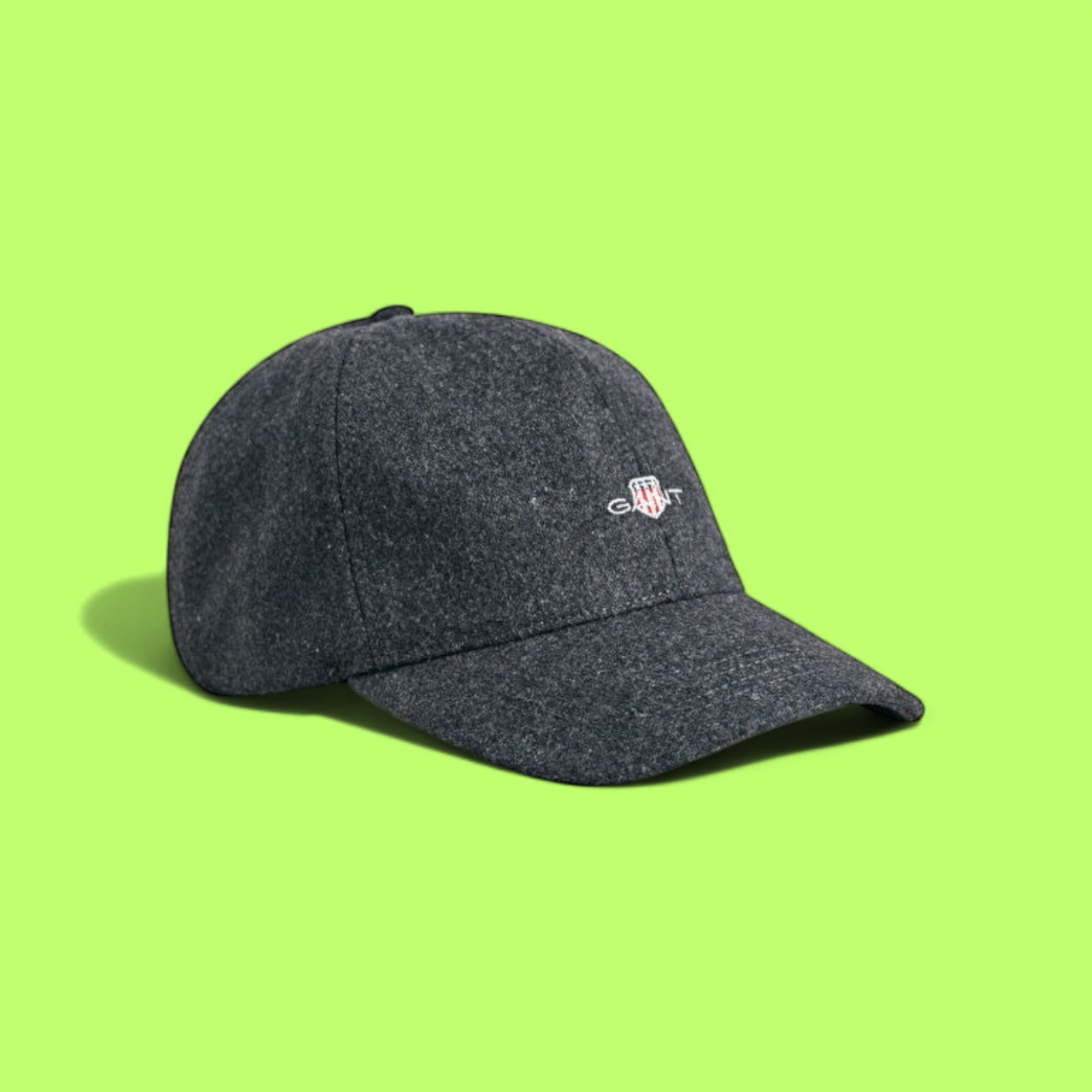 GANT DARK GREY WOOL BLEND CLASSIC BASEBALL CAP WITH LOGO